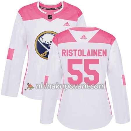 Buffalo Sabres Dresy Rasmus Ristolainen 55 Bílá 2017-2018 Adidas Růžová Fashion Authentic - Dámské